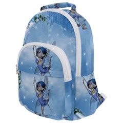 Little Fairy Dancing On The Moon Rounded Multi Pocket Backpack by FantasyWorld7