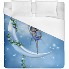 Little Fairy Dancing On The Moon Duvet Cover (king Size) by FantasyWorld7