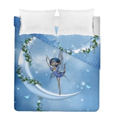 Little Fairy Dancing On The Moon Duvet Cover Double Side (full/ Double Size) by FantasyWorld7