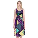 Retrowave Aesthetic vaporwave retro memphis triangle pattern 80s yellow turquoise purple Midi Sleeveless Dress View1