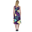 Retrowave Aesthetic vaporwave retro memphis triangle pattern 80s yellow turquoise purple Midi Sleeveless Dress View2