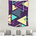 Retrowave Aesthetic vaporwave retro memphis triangle pattern 80s yellow turquoise purple Medium Tapestry View2