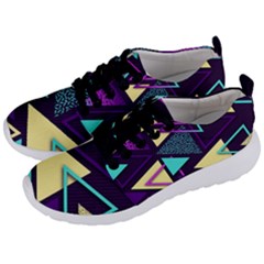 Retrowave Aesthetic Vaporwave Retro Memphis Triangle Pattern 80s Yellow Turquoise Purple Men s Lightweight Sports Shoes by genx