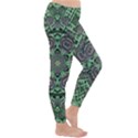 Bamboo Wood And Flowers In The Green Classic Winter Leggings View3