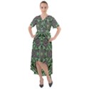 Bamboo Wood And Flowers In The Green Front Wrap High Low Dress View1