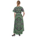 Bamboo Wood And Flowers In The Green Front Wrap High Low Dress View2