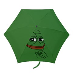 Pepe The Frog Smug Face With Smile And Hand On Chin Meme Kekistan All Over Print Green Mini Folding Umbrellas by snek