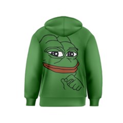 Pepe The Frog Smug Face With Smile And Hand On Chin Meme Kekistan All Over Print Green Kids  Zipper Hoodie by snek