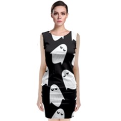 Ghost Halloween Pattern Classic Sleeveless Midi Dress by Amaryn4rt