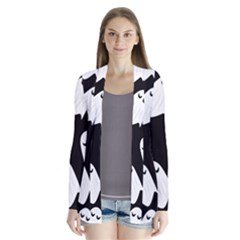 Ghost Halloween Pattern Drape Collar Cardigan by Amaryn4rt