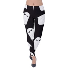 Ghost Halloween Pattern Velvet Leggings