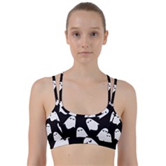 Ghost Halloween Pattern Line Them Up Sports Bra by Amaryn4rt