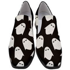 Ghost Halloween Pattern Women Slip On Heel Loafers by Amaryn4rt