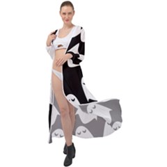 Ghost Halloween Pattern Maxi Chiffon Beach Wrap by Amaryn4rt