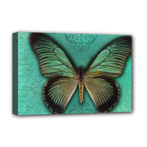 Butterfly Background Vintage Old Grunge Deluxe Canvas 18  X 12  (stretched) by Amaryn4rt