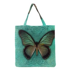 Butterfly Background Vintage Old Grunge Grocery Tote Bag by Amaryn4rt