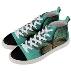 Butterfly Background Vintage Old Grunge Men s Mid-top Canvas Sneakers by Amaryn4rt