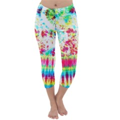 Pattern Decorated Schoolbus Tie Dye Capri Winter Leggings 