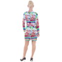 Pattern Decorated Schoolbus Tie Dye Button Long Sleeve Dress View2