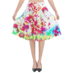 Pattern Decorated Schoolbus Tie Dye Flared Midi Skirt by Amaryn4rt