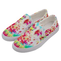 Pattern Decorated Schoolbus Tie Dye Men s Canvas Slip Ons by Amaryn4rt