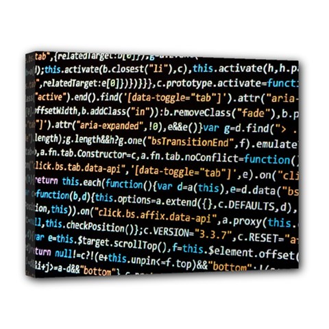 Close Up Code Coding Computer Canvas 14  X 11  (stretched) by Amaryn4rt