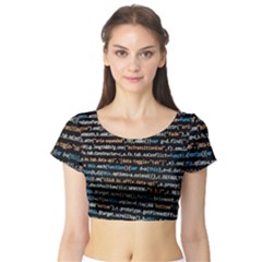 Close Up Code Coding Computer Short Sleeve Crop Top by Amaryn4rt