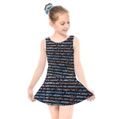 Close Up Code Coding Computer Kids  Skater Dress Swimsuit by Amaryn4rt