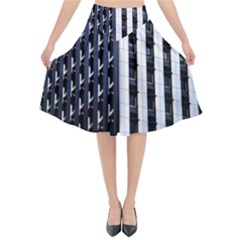 Architecture Building Pattern Flared Midi Skirt by Amaryn4rt