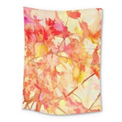 Monotype Art Pattern Leaves Colored Autumn Medium Tapestry