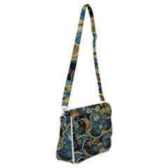 Retro Ethnic Background Pattern Vector Shoulder Bag With Back Zipper by Amaryn4rt