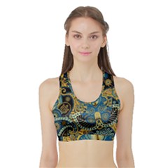 Retro Ethnic Background Pattern Vector Sports Bra With Border by Amaryn4rt