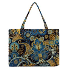 Retro Ethnic Background Pattern Vector Zipper Medium Tote Bag