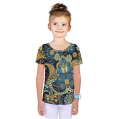 Retro Ethnic Background Pattern Vector Kids  One Piece Tee