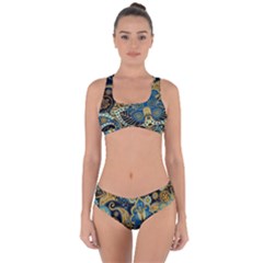 Retro Ethnic Background Pattern Vector Criss Cross Bikini Set