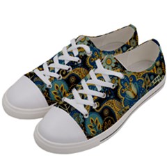 Retro Ethnic Background Pattern Vector Women s Low Top Canvas Sneakers by Amaryn4rt