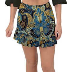 Retro Ethnic Background Pattern Vector Fishtail Mini Chiffon Skirt