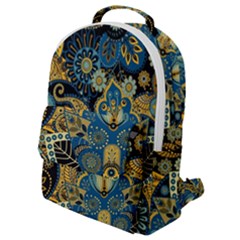 Retro Ethnic Background Pattern Vector Flap Pocket Backpack (small)