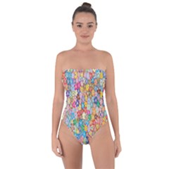 Sakura Cherry Blossom Floral Tie Back One Piece Swimsuit