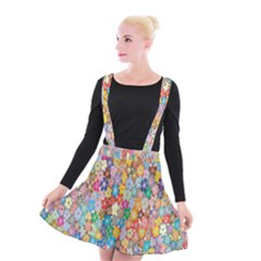 Sakura Cherry Blossom Floral Suspender Skater Skirt