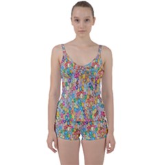 Sakura Cherry Blossom Floral Tie Front Two Piece Tankini