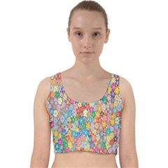 Sakura Cherry Blossom Floral Velvet Racer Back Crop Top by Amaryn4rt