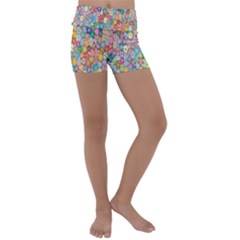 Sakura Cherry Blossom Floral Kids  Lightweight Velour Yoga Shorts by Amaryn4rt