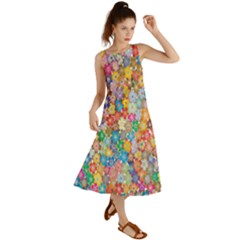 Sakura Cherry Blossom Floral Summer Maxi Dress