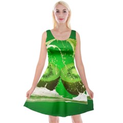 Kiwi Fruit Vitamins Healthy Cut Reversible Velvet Sleeveless Dress