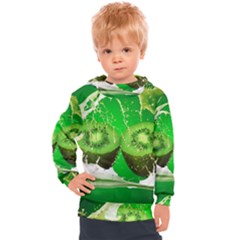 Kiwi Fruit Vitamins Healthy Cut Kids  Hooded Pullover by Amaryn4rt