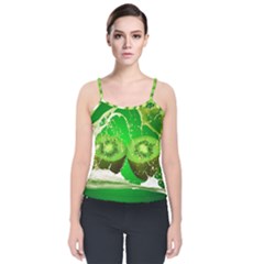 Kiwi Fruit Vitamins Healthy Cut Velvet Spaghetti Strap Top by Amaryn4rt