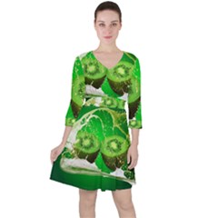 Kiwi Fruit Vitamins Healthy Cut Ruffle Dress