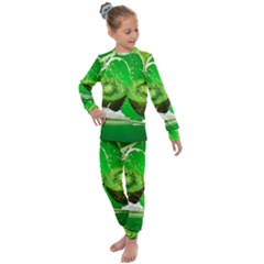 Kiwi Fruit Vitamins Healthy Cut Kids  Long Sleeve Set  by Amaryn4rt