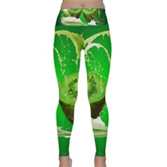 Kiwi Fruit Vitamins Healthy Cut Lightweight Velour Classic Yoga Leggings by Amaryn4rt